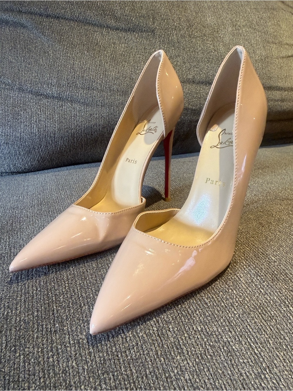 Christian Louboutin Blush Patent Pointed-Toe Pumps